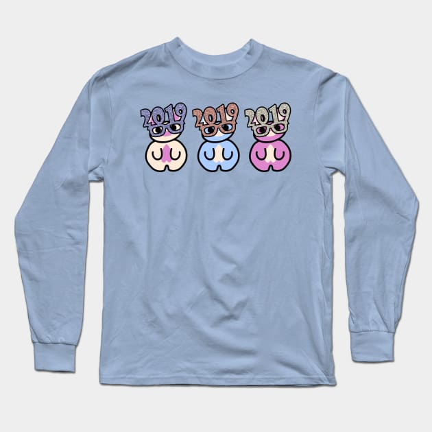 Three Chibis (New Years 2019) Long Sleeve T-Shirt by Village Values